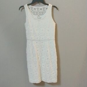 NWOT Banana Republic White Lace, fully lined Dress size 4